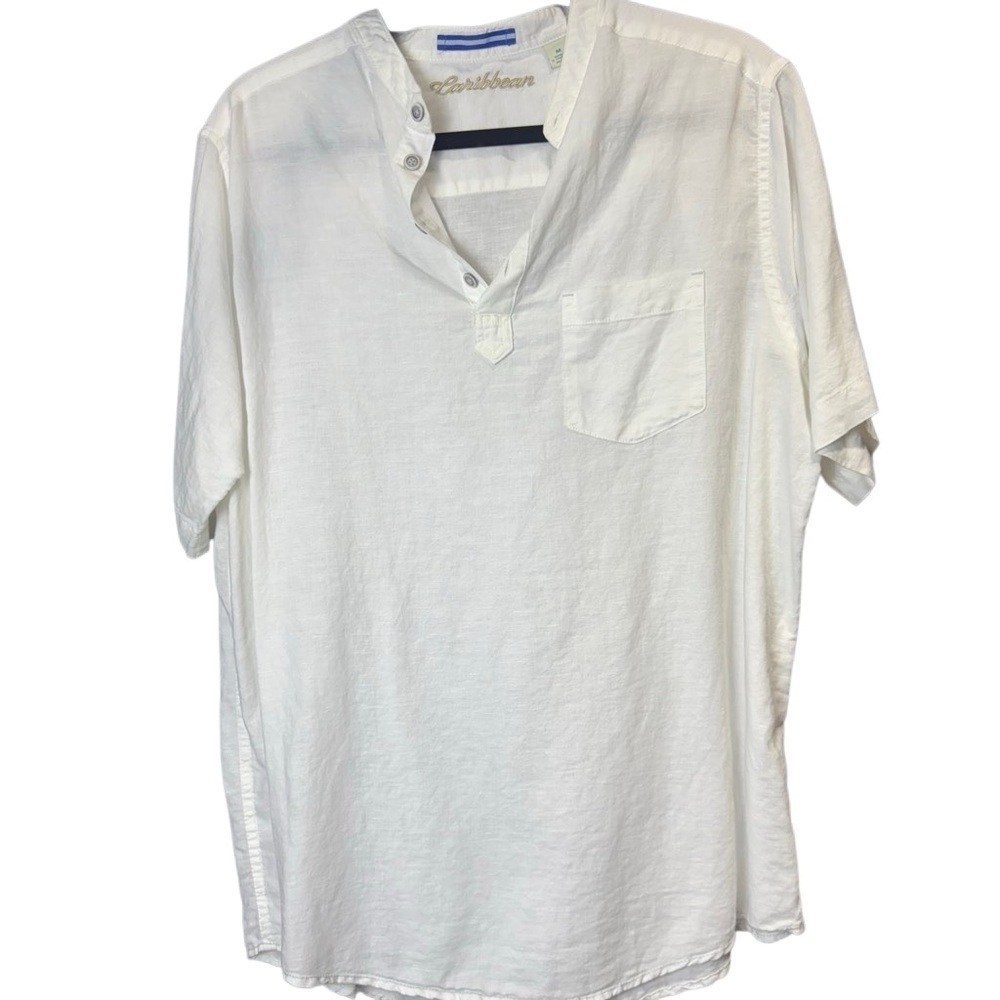 Caribbean White Casual Button Down Shirt